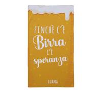 "Finchè c'è birra c'è speranza" Asciugamano Telo Mare Personalizzato Collezione Idea Regalo Compleanno Festa Spiaggia Donna Ragazza Estate Piscina Vacanze assorbente Colorato Con stampa personalizzata