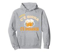 Finchè c'è Birra c'è Speranza Felpa con Cappuccio, Unisex per Adulti, Grigio Melange, XXL
