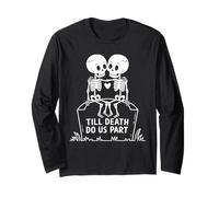 Finché Morte Non Ci separi Skeleton Couple Maglia a Manica