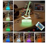 Fincoly Light Up Guitar Pick Holder Bass chitarra elettrica Pick Storage Display 3D Night Light 16 Cambiamento di colore Telecomando Carica USB Alimentato a batteria per scrivania Organizzatore