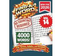 FIND-A-WORD Search Puzzle Book- New for 2026! 4000 Words-NO SQUINTING REQUIRED! VOL 14: Puzzles to keep you entertained for hours. Great for vacation, ... at home, or other free time! 8.5x11 Format.