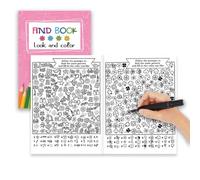 Find and Paint libro da colorare | Pagine da colorare rilassanti per giovani occupazione | Giocattolo interattivo divertente compagno di viaggio per le vacanze a casa in spiaggia