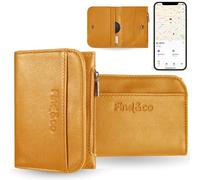 Find&co Portafoglio Uomo Slim con Vano AirTag, Compatibile Smart Tag Android, Porta Carte e Monete in Vera Pelle RFID Schermato, 8 Carte Antifurto, Tasca Segreta, Design Elegante Classico