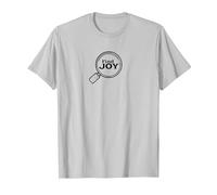 Find Joy Lente d'Ingrandimento Ispiratrice Maglietta, Uomo, Argento, XL