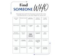 Find someone who Bingo: 40 Player Team Building and Networking Themed Party Games for Break the ice activity, New Hire Orientations, and Classroom Mixers