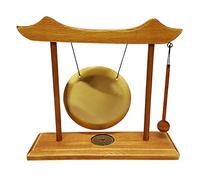 Find Something Different Trovare Qualcosa di Diverso da Tavolo Decorativa Gong in Cornice di Legno, Vetro, Multicolore, 12 cm di Diametro