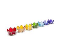 Find Something Different Trovare Qualcosa di Diverso Lotus portacandela, Vetro, Argento, Piccolo, Set di 7