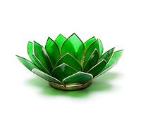 Find Something Different Trovare Qualcosa di Diverso Verde 4 Chakra Capiz Shell Porta Candela Tea Light Loto, bambù, Multicolore