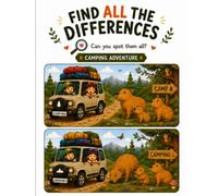 Find the Differences: Camping Adventure for Kids Ages 4-8: Spot the Difference Puzzles with Cozy Camping Scenes, Cute Animals & Nature Activities, ... Observation Skills, Improves Concentration