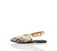 FIND Weave Slingback Leather - Sandali a Punta Aperta Donna, Beige (Snake Natural), 38 EU
