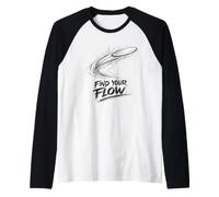 Find Your Flow da Golf Disco Golfista Frisbee Golf frolf Maglia con Maniche Raglan