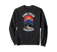 Find Your Trailhead Hiking Mountain Outdoors Design Felpa