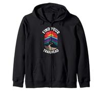 Find Your Trailhead Hiking Mountain Outdoors Design Felpa con Cappuccio