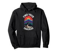 Find Your Trailhead Hiking Mountain Outdoors Design Felpa con Cappuccio