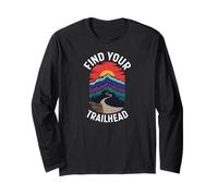 Find Your Trailhead Hiking Mountain Outdoors Design Maglia a Manica