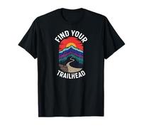 Find Your Trailhead Hiking Mountain Outdoors Design Maglietta