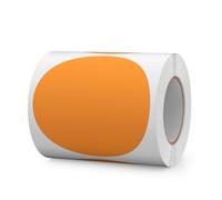 FINDAT Etichette Adesive Rotonde Autoadesive 100 mm Arancione - Rotolo da 300 pezzi Vinile per Ufficio, Scuola e Trasloco