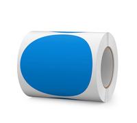 FINDAT Etichette Adesive Rotonde Autoadesive 100 mm Blu - Rotolo da 300 pezzi Vinile per Ufficio, Scuola e Trasloco