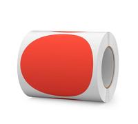 FINDAT Etichette Adesive Rotonde Autoadesive 100 mm Rosso - Rotolo da 300 pezzi Vinile per Ufficio, Scuola e Trasloco