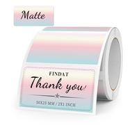 FINDAT Etichette Termiche Rosso Gradiente 50 X 25 mm Rotolo Vinile Impermeabile Adesivo Termico Rettangolari Etichette Stampabili per Ufficio Designs Codice a Barre Spedizione 500 Pezzi