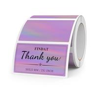 FINDAT Etichette Termiche Viola Olografiche 50 x 25 mm, 200 Pezzi | Vinile liscio e lucido, autoadesivo e resistente ad acqua, olio e strappi. Stampa prezzi, nomi e loghi per i prodotti