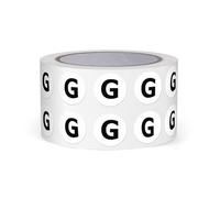 FINDAT Lettera G Dot Sticker 13 mm autoadesivo vinile impermeabile lettere maiuscole alfabeto rotondo etichette per magazzini scuole fabbriche commerciali 1000 pezzi