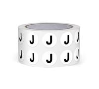 FINDAT Lettera J Dot Sticker 13 mm autoadesivo vinile impermeabile lettere maiuscole alfabeto rotondo etichette per magazzini scuole fabbriche commerciali 1000 pezzi
