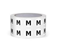 FINDAT Lettera M Dot Sticker 13 mm autoadesivo vinile impermeabile lettere maiuscole alfabeto rotondo etichette per magazzini scuole fabbriche commerciali 1000 pezzi