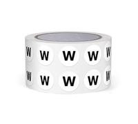 FINDAT Lettera W Dot Sticker 13 mm autoadesivo vinile impermeabile lettere maiuscole alfabeto rotondo etichette per magazzini scuole fabbriche commerciali 1000 pezzi