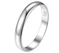 FindChic Anello Donna Argento 925 Anello Semplice 3mm Anello Argento Lucidato Misura 12 per Donna e Uomo Fedina Fidanzamento Anello Sottile Semplice Liscio Confezione Regalo