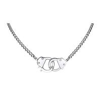 FindChic Collana/Bracciale/Cavigliera a Manette Aperto Acciaio Inossidabile Argento/Oro/Nero Gioielli Personalizzati per Uomo Donna, Acciaio inossidabile, Argento, oro