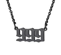 FindChic Collana con Numero Angelico Ciondolo con Numero dell'Angelo 000-999, Collana in Acciaio Inossidabile da Donna Regalo per Ragazza