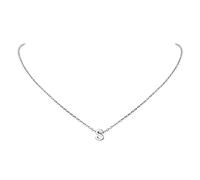 FindChic Collana donna lettera S collana monogramma in acciaio inossidabile platino per donna Collana con ciondolo iniziale piccola lettera collana iniziale S