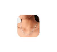 FindChic Collana Girocollo Donna in Acciaio Inossidabile Catena a Serpente Snake Piatta 3mm Lunghezza 38cm Confezione Regalo
