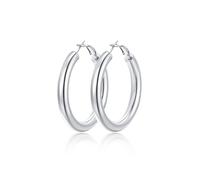 FindChic Orecchini a Cerchio Donna in Acciaio Inossidabile Orecchini Donna Acciaio Chirurgico 40mm Placcato Platini Regalo Confezione