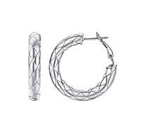 FindChic Orecchini a Cerchio in Acciaio da 30 mm Orecchini a Cerchio Leggeri da Donna Cerchi a Tubo Ipoallergenico
