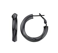 FindChic Orecchini a Cerchio Neri da 30 mm per Donna Orecchini a Cerchio Leggeri in Acciaio Inossidabile Ipoallergenico Orecchino a Cerchio Intrecciato Dorato