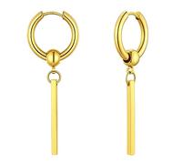 FindChic Orecchini Cerchio Donna Oro Orecchini Pendenti Donna a Barra Lunghi in Acciaio Inossidabile 316L Dorato Oro Regalo di Natale/San Valentino/Compleanno