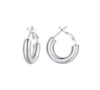 FindChic Orecchini Donna Cerchio in Acciaio Inossidabile Placcato Plattini Orecchini Cerchio Acciaio Piccolo 20mm Regalo per Donna
