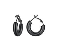 FindChic Orecchini Donna Cerchio Piccolo 20mm in Acciaio Chirurgico Placcato Nero Orecchini Cerchio Piccolo Regalo per Donna