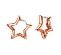 FindChic Stella Huggie Orecchini Gold Hypoallergenic Rose Gold Plated Huggies Orecchini a Cerchio Gioielli per Donne Huggie con Cerniera Orecchini a Cerchio Stella Huggies
