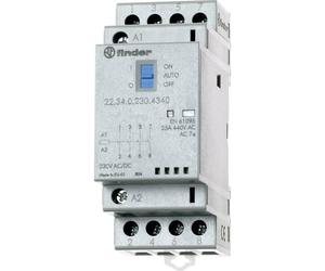 Finder 22.34.0.012.4640 Contattore 2 NA, 2 NC 12 V/DC, 12 V/AC 25 A 1 pz.