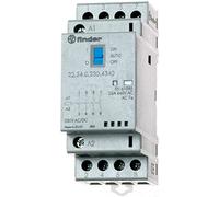 Finder 223402304340PAS - Contattore modulare 230 Vac/dc 4 NO 25 A AgSnO2 indicatore meccanico/LED con selettore