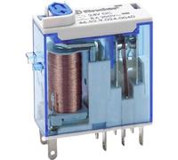 Finder 465290240074 - Relé a spina 2RT 8 A 24 Vdc con pulsante per prova manuale e indicatore meccanico/doppio LED AgNi