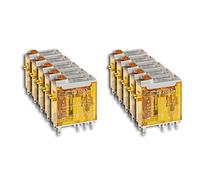 Finder 465280240054 - Relé a spina 2RT 8 A 24 VAC pulsante per prova manuale/indicatore meccanico/LED AgNi, confezione da 10