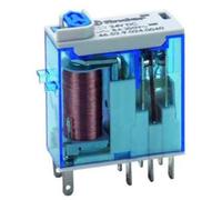 Finder 465290240074 - Relé a spina 2RT 8 A 24 Vdc con pulsante per prova manuale e indicatore meccanico/doppio LED AgNi