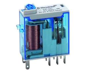 Finder 465290240074 - Relé a spina 2RT 8 A 24 Vdc con pulsante per prova manuale e indicatore meccanico/doppio LED AgNi