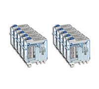 Finder 466190120040 - Relé a spina 1 RT 16 A 12 Vdc con pulsante per prova manuale e indicatore meccanico, terminale faston AgNi