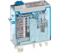 Finder 466190240040 - Relé a spina 1 RT 16 A 24 Vdc con pulsante per prova manuale e indicatore meccanico, terminale faston AgNi
