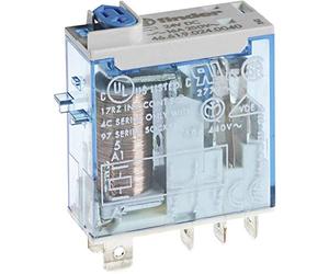 Finder 466190240040 - Relé a spina 1 RT 16 A 24 Vdc con pulsante per prova manuale e indicatore meccanico, terminale faston AgNi
